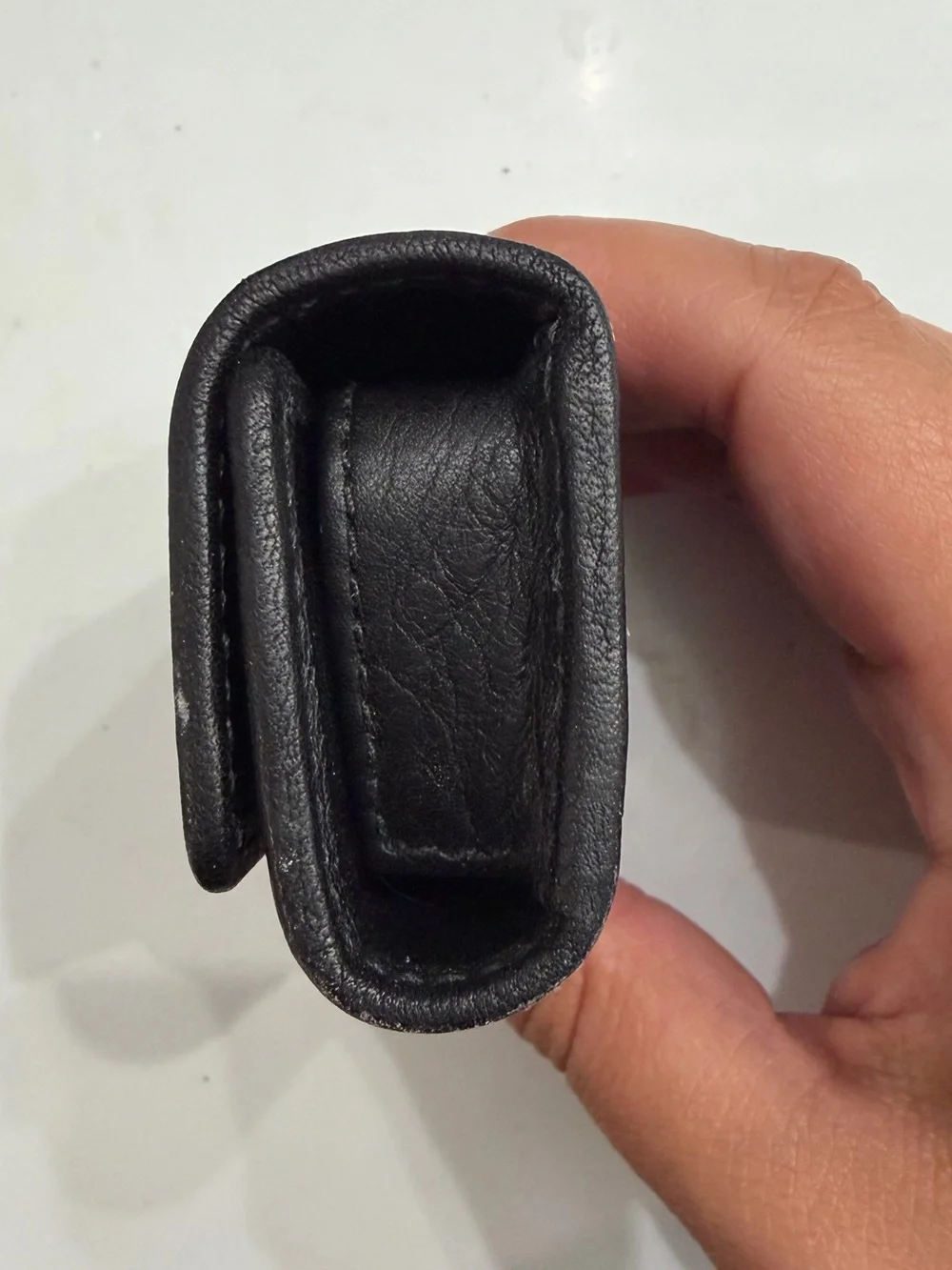Coach Black Leather Contacts Case with Mirror